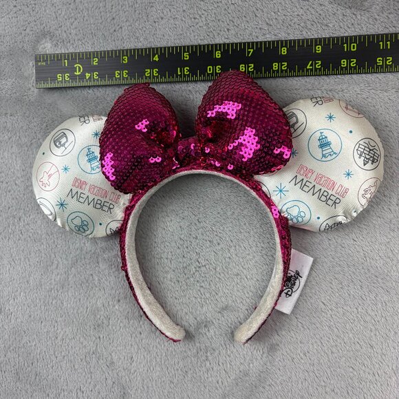 Disney Parks Disney Vacation Club Minnie Mouse Sequin Ears Headband Adult Size - Picture 4 of 6